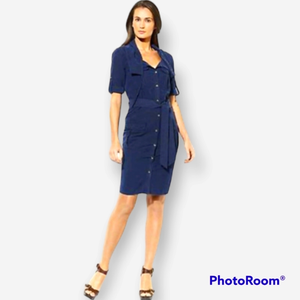 Ralph Lauren Orlena Belted Workshirt Dress size 14